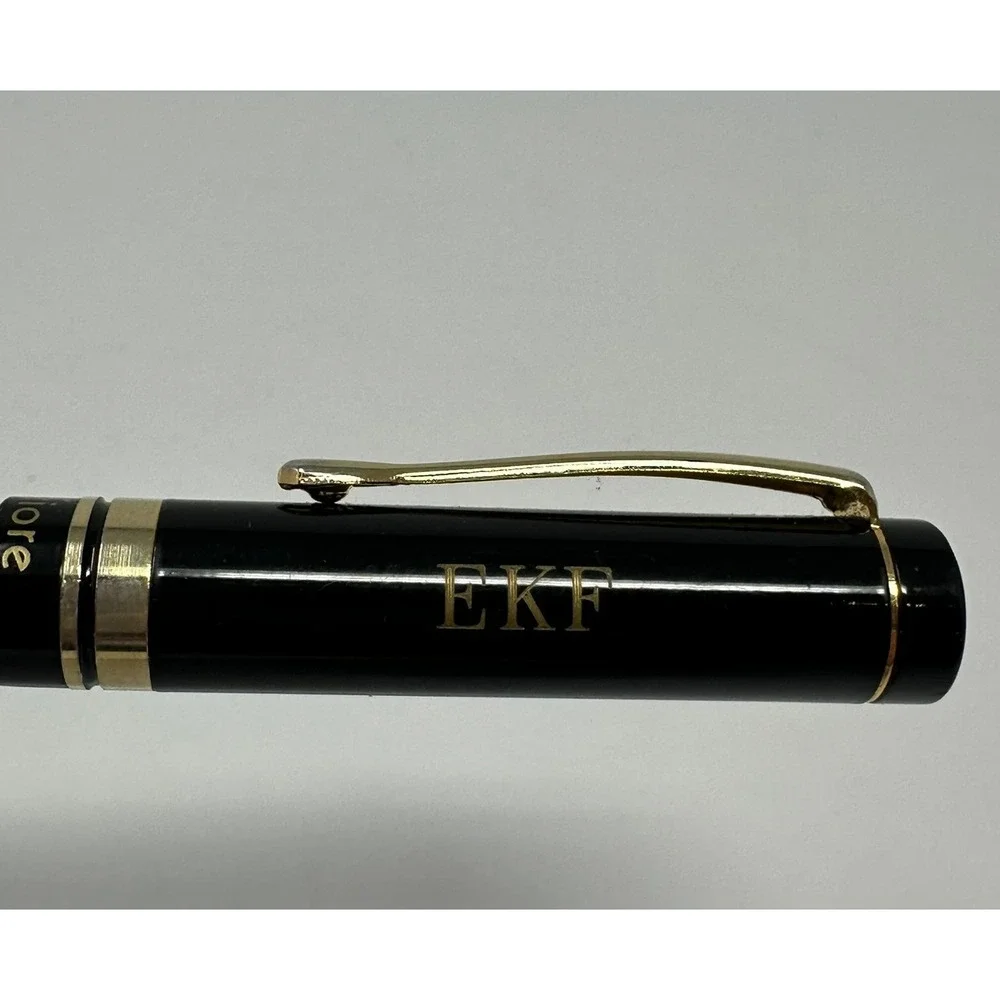 Montefiore Black and Gold Rollerball Pen Personalized EKF‎ Initials Professional